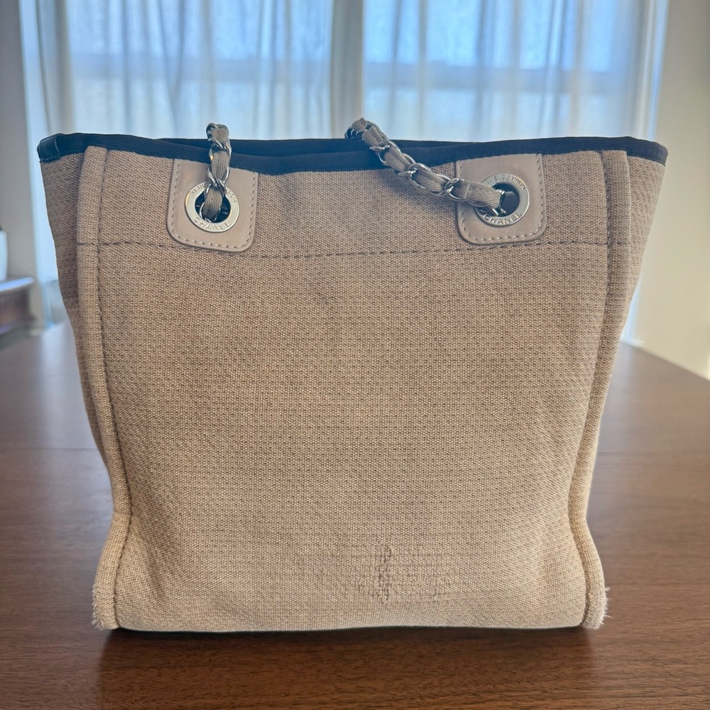 CHANEL Mini Deauville Canvas Tote | 100% Authentic - Picture 9 of 14